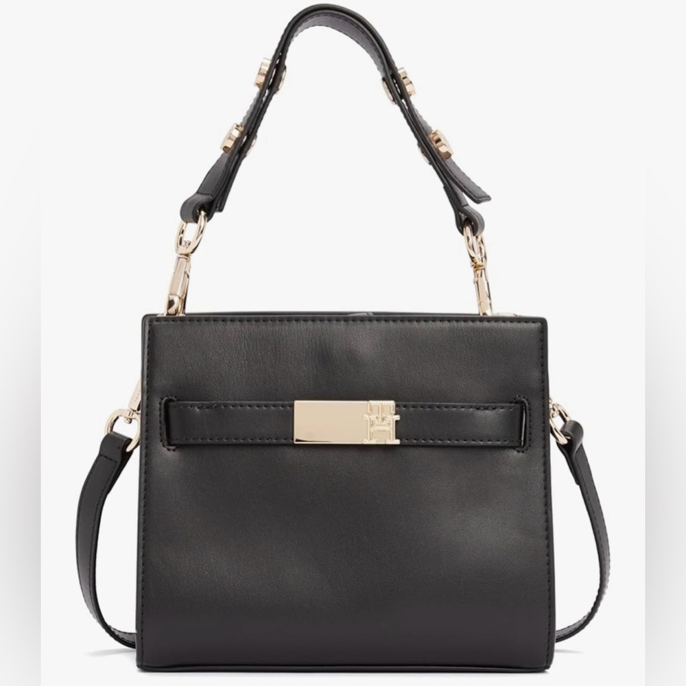 NWT Tommy Hilfiger Heritage Mini Satchel in Black, Removable Crossbody Strap